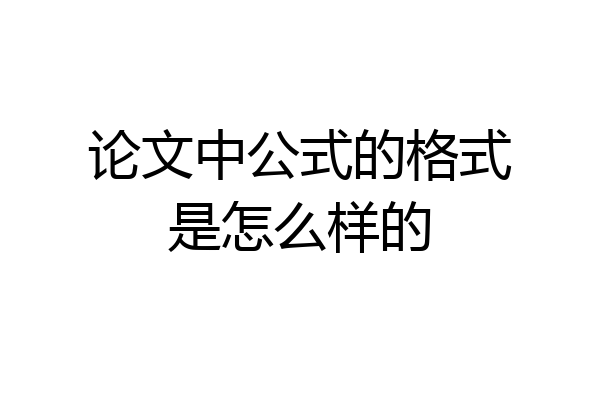 论文中公式的格式是怎么样的