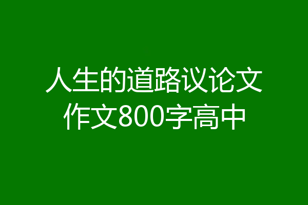 人生的道路议论文作文800字高中