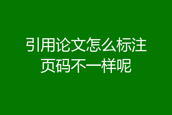 引用论文怎么标注页码不一样呢