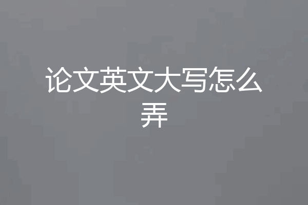 论文英文大写怎么弄
