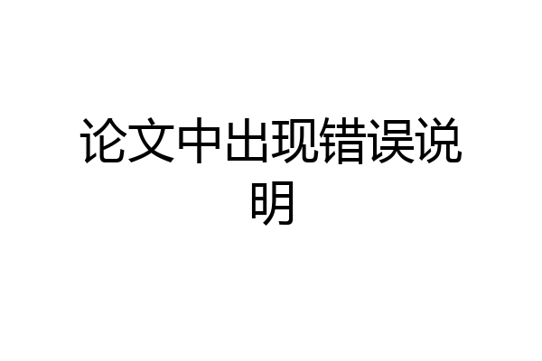 论文中出现错误说明