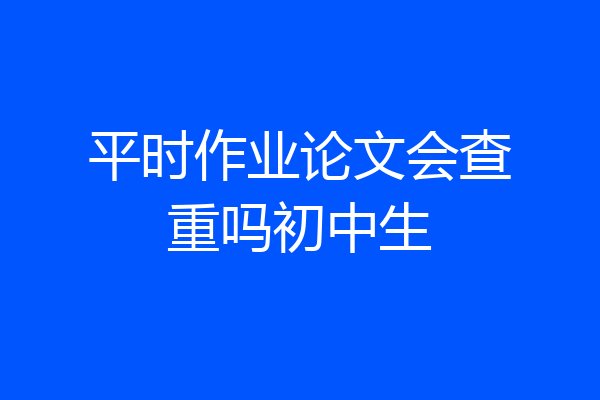 平时作业论文会查重吗初中生