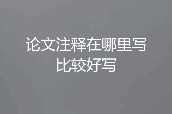 论文注释在哪里写比较好写