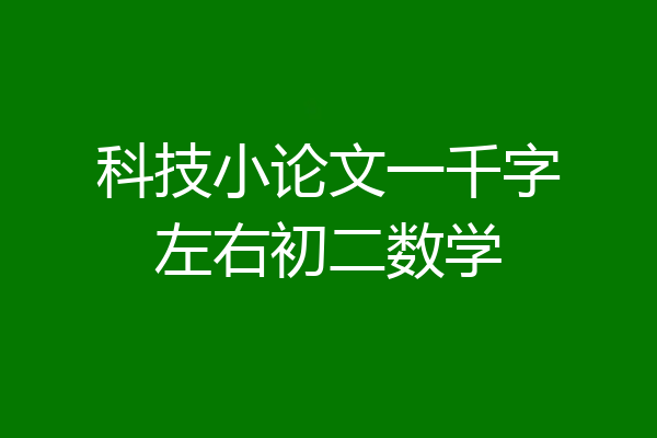 科技小论文一千字左右初二数学