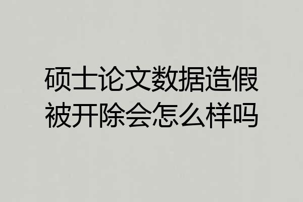 硕士论文数据造假被开除会怎么样吗