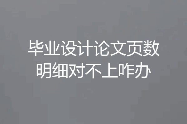 毕业设计论文页数明细对不上咋办