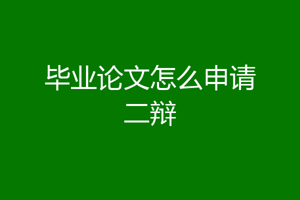 毕业论文怎么申请二辩