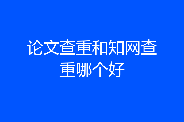 论文查重和知网查重哪个好
