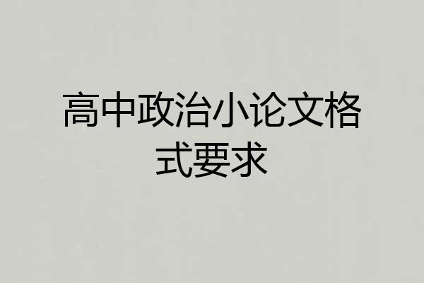 高中政治小论文格式要求