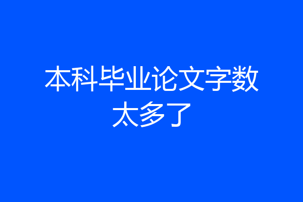 本科毕业论文字数太多了