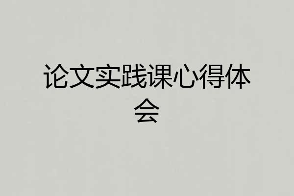 论文实践课心得体会