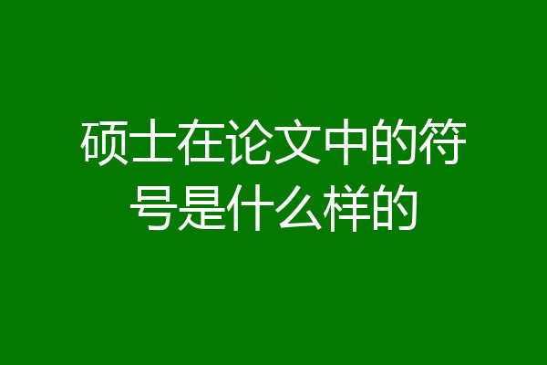 硕士在论文中的符号是什么样的