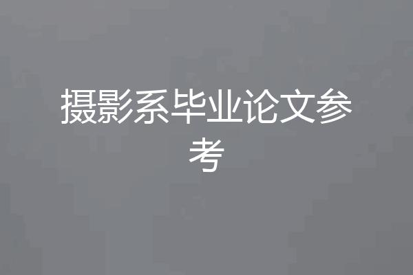 摄影系毕业论文参考