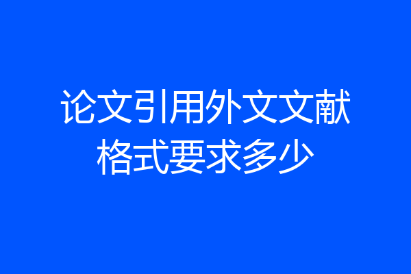 论文引用外文文献格式要求多少