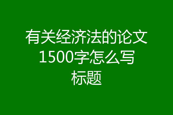 有关经济法的论文1500字怎么写标题