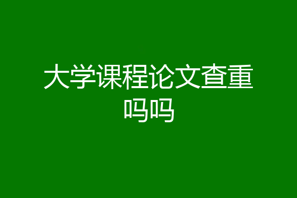 大学课程论文查重吗吗