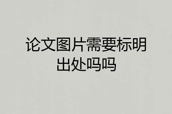 论文图片需要标明出处吗吗