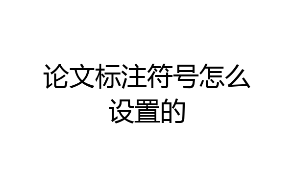 论文标注符号怎么设置的
