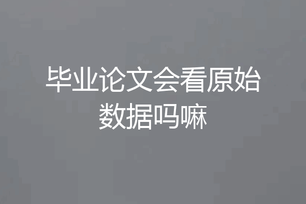 毕业论文会看原始数据吗嘛