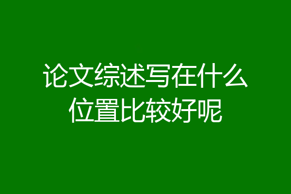 论文综述写在什么位置比较好呢
