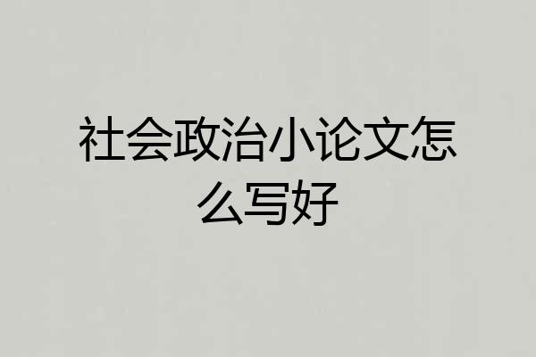 社会政治小论文怎么写好
