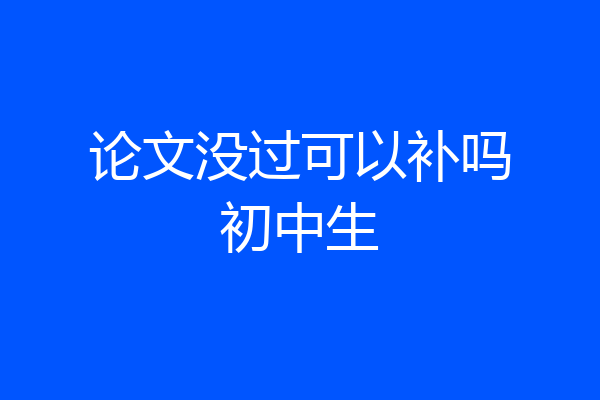 论文没过可以补吗初中生