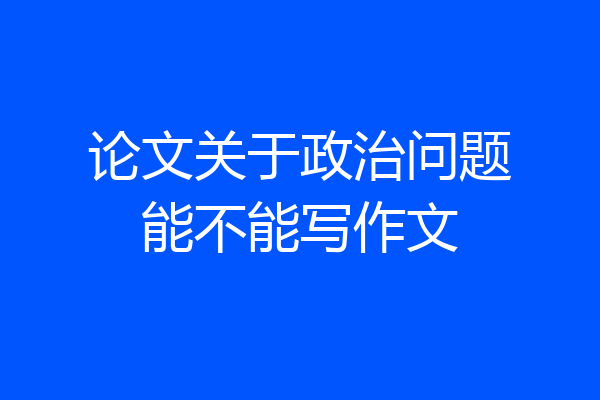论文关于政治问题能不能写作文