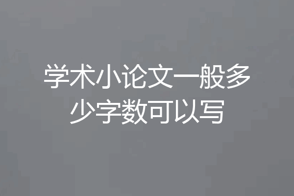 学术小论文一般多少字数可以写
