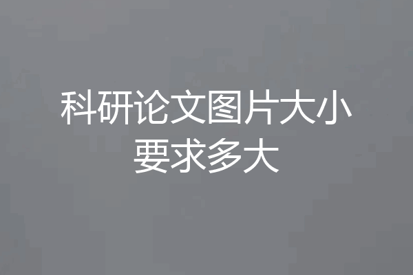 科研论文图片大小要求多大