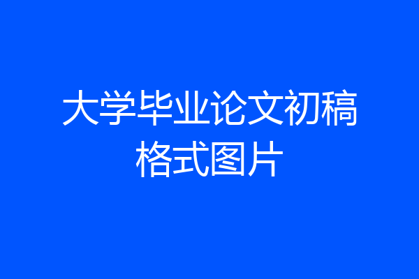 大学毕业论文初稿格式图片