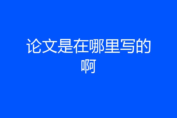论文是在哪里写的啊