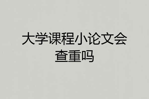 大学课程小论文会查重吗
