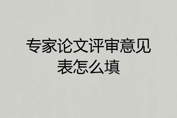 专家论文评审意见表怎么填