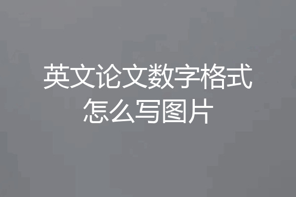 英文论文数字格式怎么写图片
