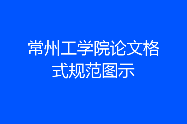 常州工学院论文格式规范图示