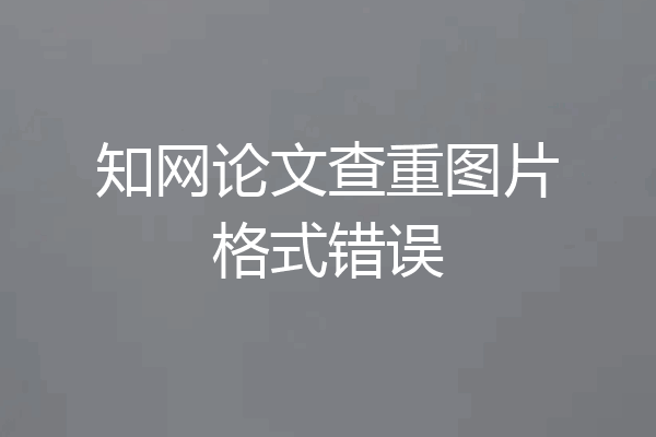 知网论文查重图片格式错误