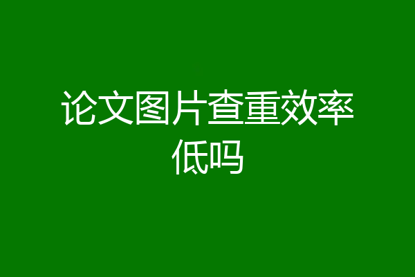 论文图片查重效率低吗