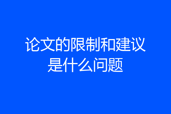 论文的限制和建议是什么问题