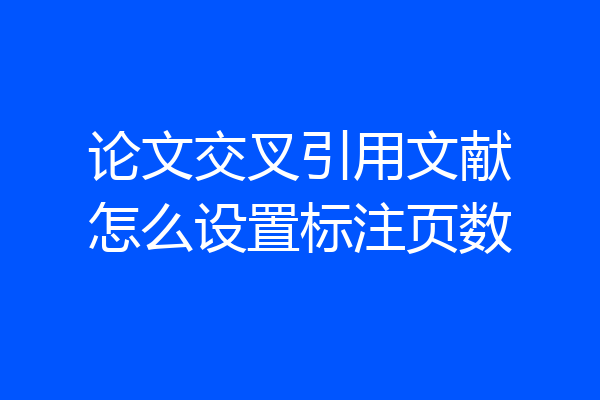 论文交叉引用文献怎么设置标注页数