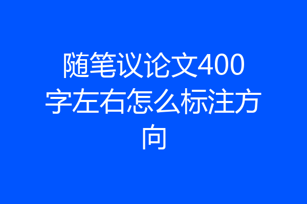 随笔议论文400字左右怎么标注方向