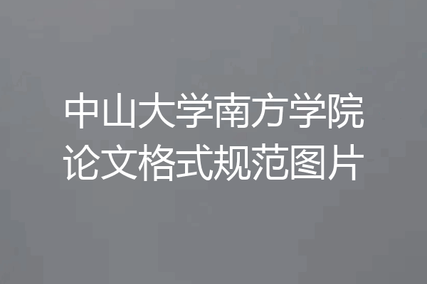 中山大学南方学院论文格式规范图片