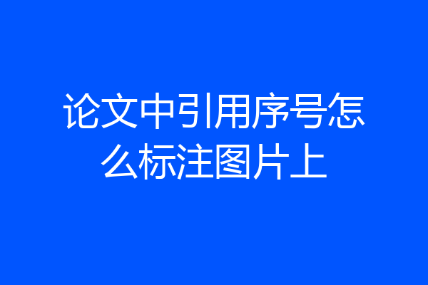 论文中引用序号怎么标注图片上