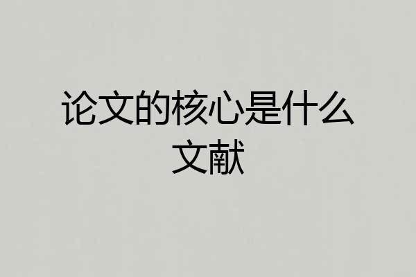 论文的核心是什么文献