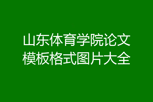 山东体育学院论文模板格式图片大全