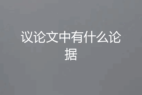 议论文中有什么论据
