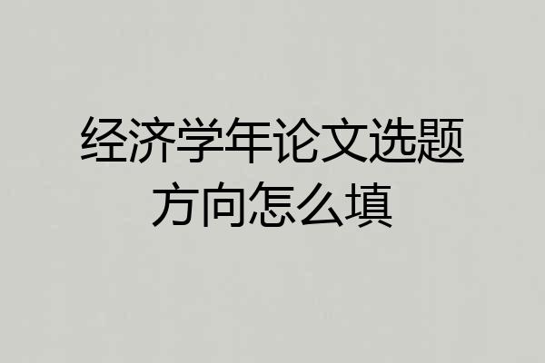 经济学年论文选题方向怎么填