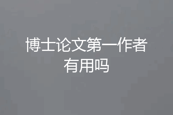 博士论文第一作者有用吗