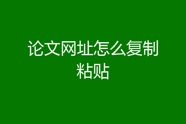 论文网址怎么复制粘贴
