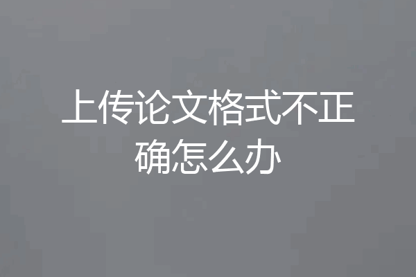 上传论文格式不正确怎么办