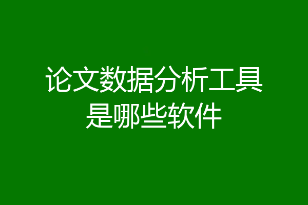 论文数据分析工具是哪些软件